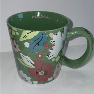 Threshold Mama Green Floral Large Stoneware Coffee Tea Mug 12 Oz Capacity NEW